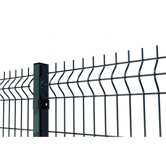 Gruby i wysoki panel ogrodzeniowy. Panel fi 4. Ogrodzenie panelowe zielone. RAL 6005.