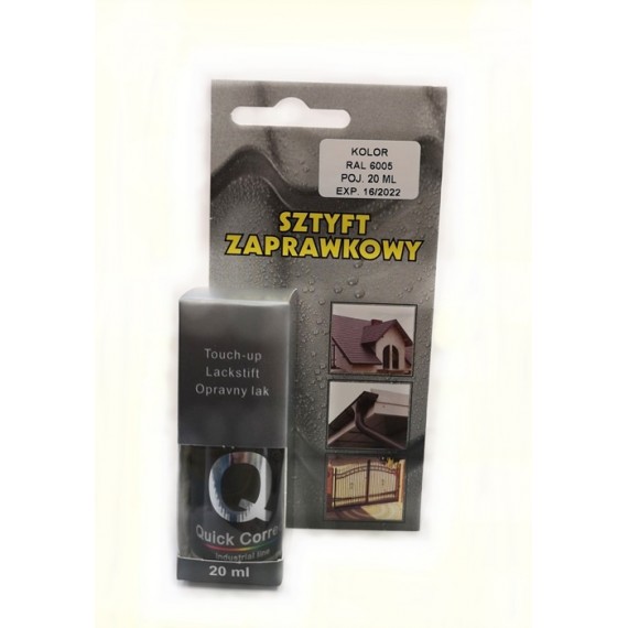 lakier w sztyfcie zielony, zaprawka