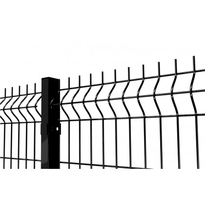 Czarne panele ogrodzeniowe. Gruby panel czarny.